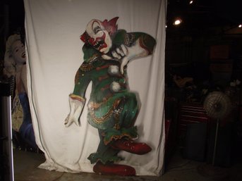 Super RARE Large 8-foot Vintage Hand Painted Evil Fun House Clown