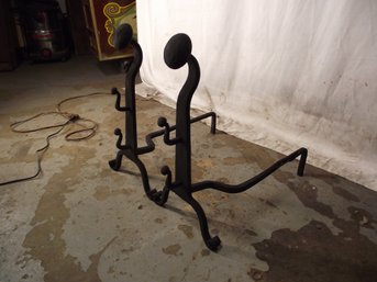 Set Of Antique Andirons For Fireplace