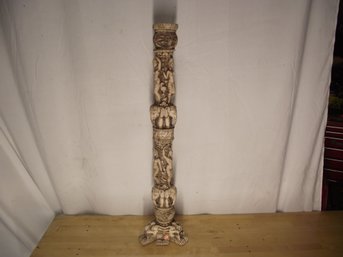 Vintage 36-inch Tall Sasa Italy Carved Resin Candlestick