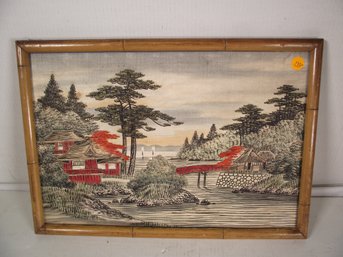 Framed Silk Needlepoint