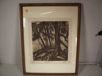 Framed And Signed Etching