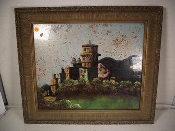 Golden Gilt Framed Reverse Glass Painting