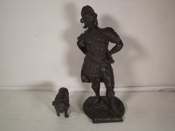 2 Piece Lot Of Vintage Pot Metal Figures