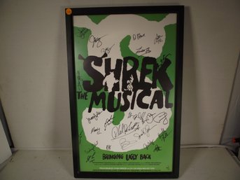 Framed Shrek Musical Broadway Poster - Signed By Cast