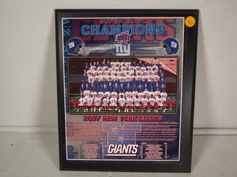 2007 NY Giants Superbowl Champs Plaque