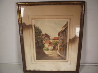 Vintage Framed And Signed Colored Etching