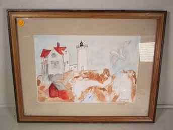 Framed And Signed Watercolor Painting