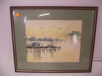 Framed And Signed Watercolor Painting