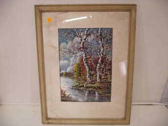 Framed And Signed Watercolor Painting