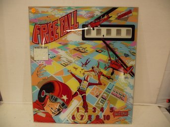 Vintage Glass Gottleib Pinball Free Fall Scoreboard