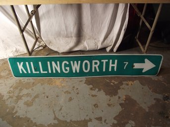 Vintage Aluminum Killingworth CT Highway Sign
