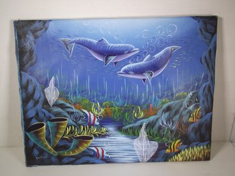 SIGNED OIL PAINTING ON CANVAS.