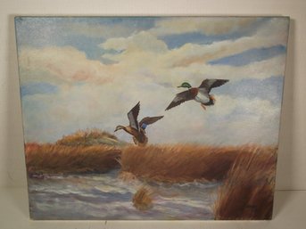 SIGNED OIL PAINTING ON CANVAS.