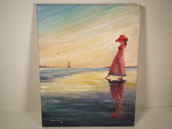 SIGNED OIL PAINTING ON CANVAS.