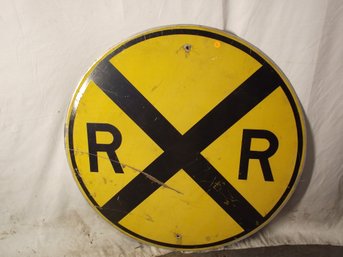 VINTAGE METAL RAILROAD SIGN 36 INCH