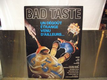 LARGE VINTAGE MATTED FRENCH MOVIE POSTER 'BAD TASTE'