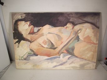 OIL ON CANVAS ABSTRACT PAINTING.