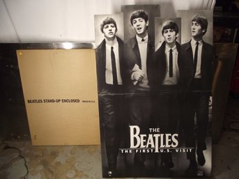 VINTAGE BEATLES FISRT U.S. VISIT STANDEE IN BOX .