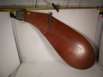 ANTIQUE WOODEN BOAT RUDDER .