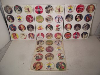 VINTAGE COCA COLA PIN BACK LOT 48 OF THEM.