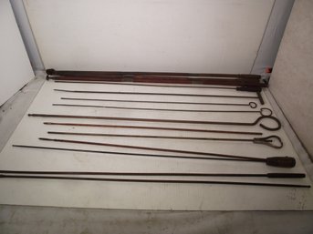 LOT OF ANTIQUE GUN BARREL CLEANING RODS.