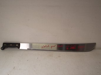 FRIDAY THE 13TH SIGNED MACHETE BY KANE HODDER WHO STARRED AS JASON.
