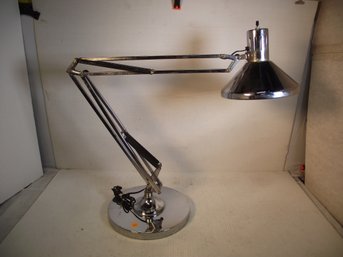 VINTAGE CHROME JAC JACOBSON LUXO MIDCENTURY ARTICULATING LAMP.