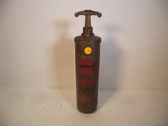 ANTIQUE BRASS FIRE EXTINGUISHER GENERAL QUICK AID FIRE GAURD.