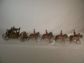 Antique Britains Cast Metal Gold Stage Coach