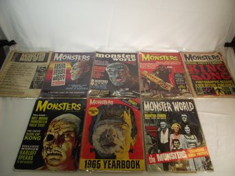 Lot Of Eight (8) Vintage Monster Magazines