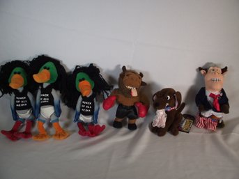 Lot Of Six (6) Infamous Meanies Plush Dolls