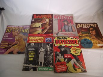 Lot Of Six (6) Vintage Detective Magazines