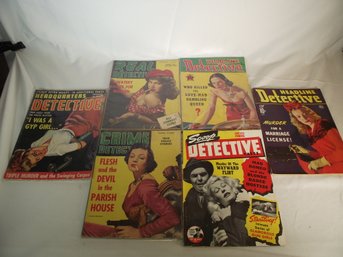 Lot Of Six (6) Vintage Detective Magazines