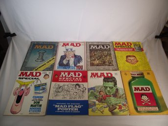 Lot Of Eight (8) Vintage Mad Magazines