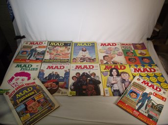 Lot Of Twelve (12) Vintage Mad Magazines