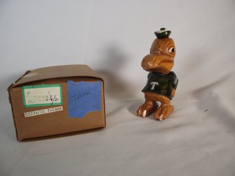 Vintage Anri Hand Carved Wooden Tulane University Pelican Mascot With Box
