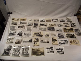 Large Lot Of Vintage Black And White Car Photos