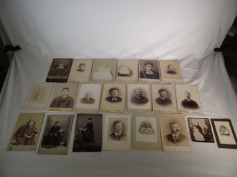 Antique Lot Of Twenty-one (21) Cabinet Card Photos