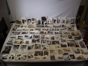 Large Lot Of Vintage Black And White Automobile Photos #3