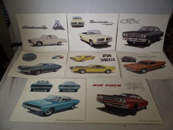 Vintage Lot Of Eight (8) 11 X 14 Automobile Prints