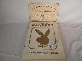 Vintage 1963 Playboy Magazine Autographed By Hugh Hefner