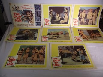 Vintage Movie Lobby Card Set For Five Gates Of Hell