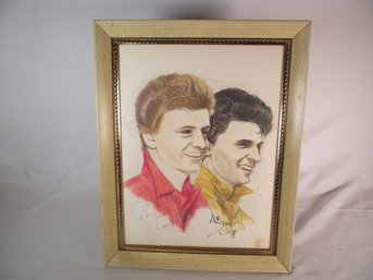 Everly Brothers Autographed Framed Artwork