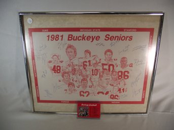Vintage 1981 Ohio State Buckeye Seniors Signed Print