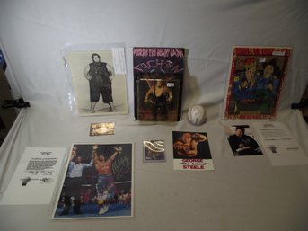 Vintage Wrestling Lot With Some Autographs