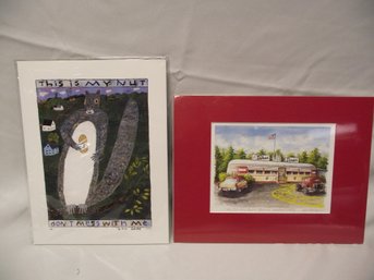 Lot Of Two (2) Signed Prints