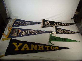 Lot Of Six (6) Vintage Pennants