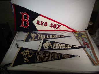 Lot Of Five (5) Vintage Pennants