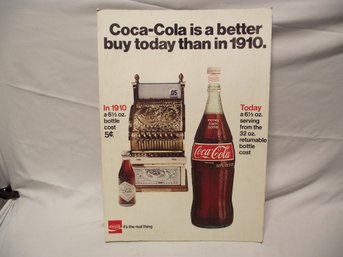 Vintage Cardboard Coca-Cola Stand Up Store Display Sign