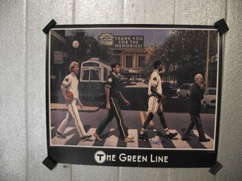 Vintage Boston The Green Line Print Signed By Robert Parish